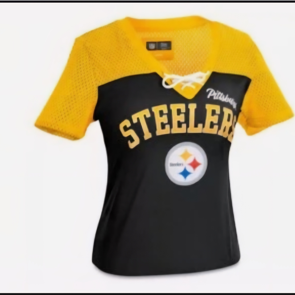 Team Apparel Steelers Women's Black and Yellow Jersey
